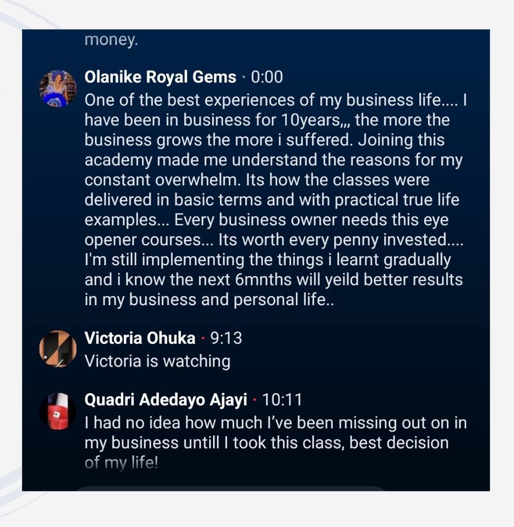 Student testimonial
