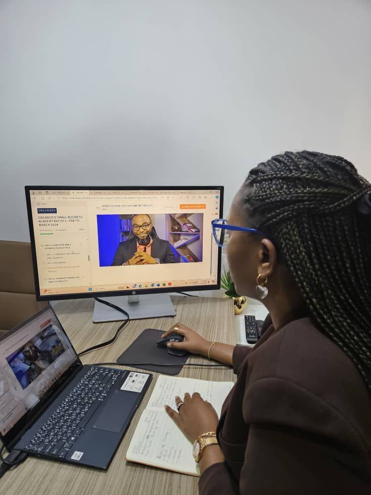 OSBA student learning on laptop