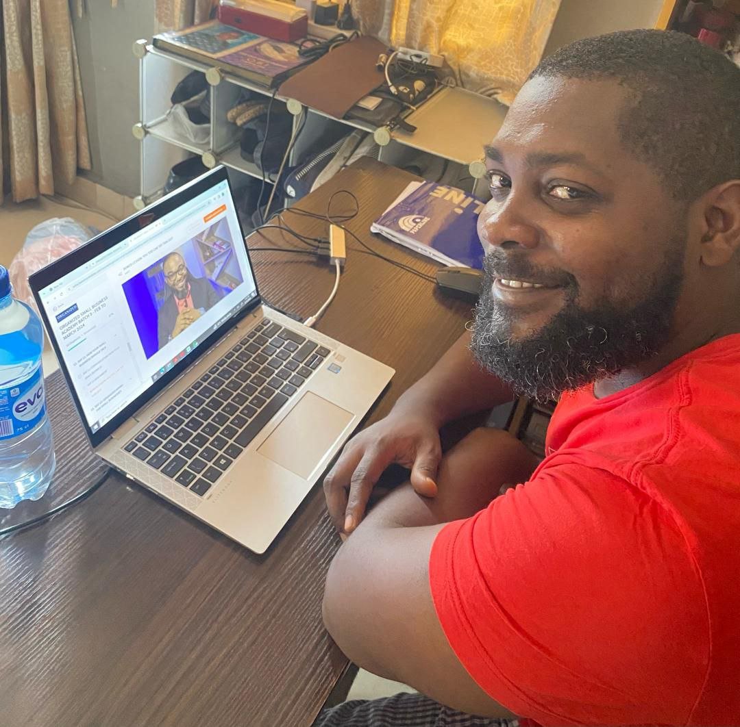 OSBA student learning on laptop