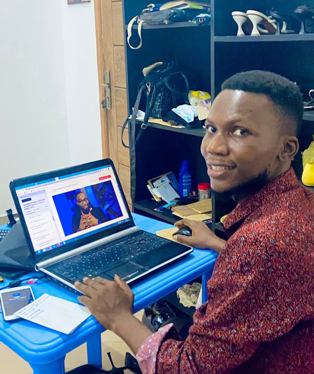 OSBA student learning on tablet