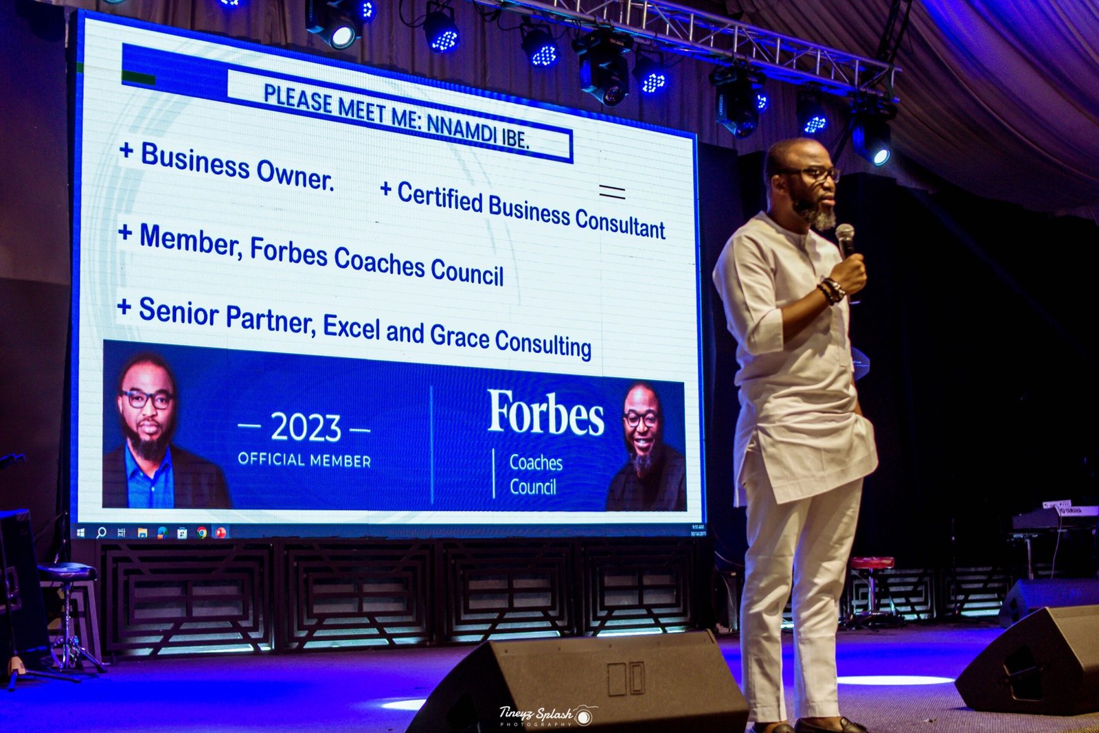 Nnamdi Ibe on stage