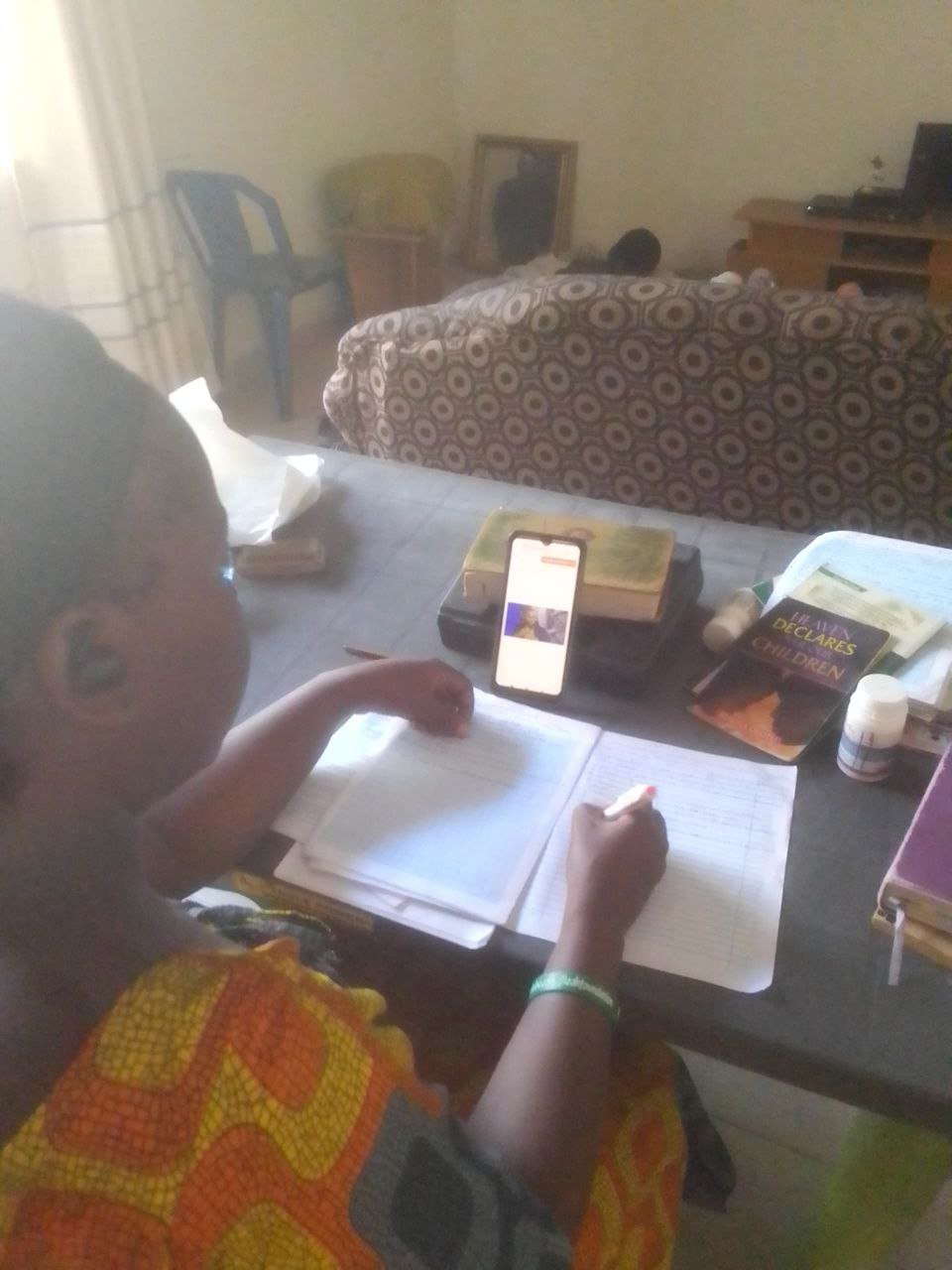 Student in class