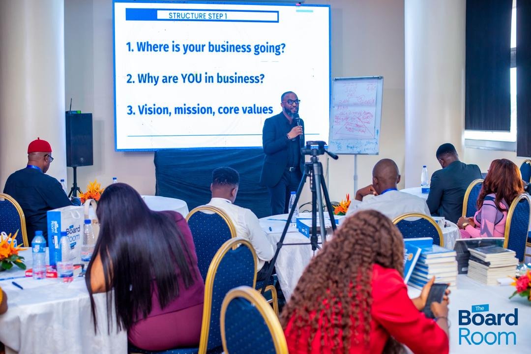 Nnamdi Ibe working with business owners